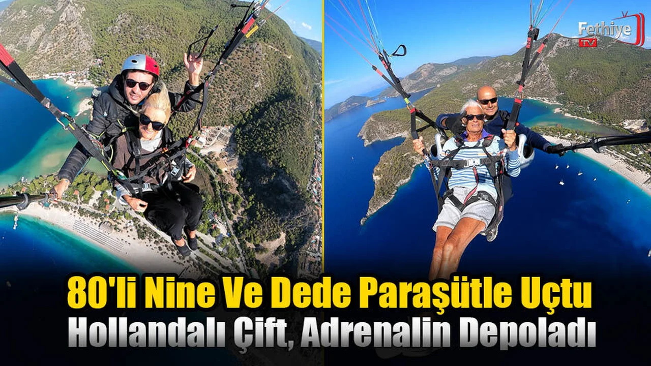 80'li Nine Ve Dede Paraşütle Uçtu