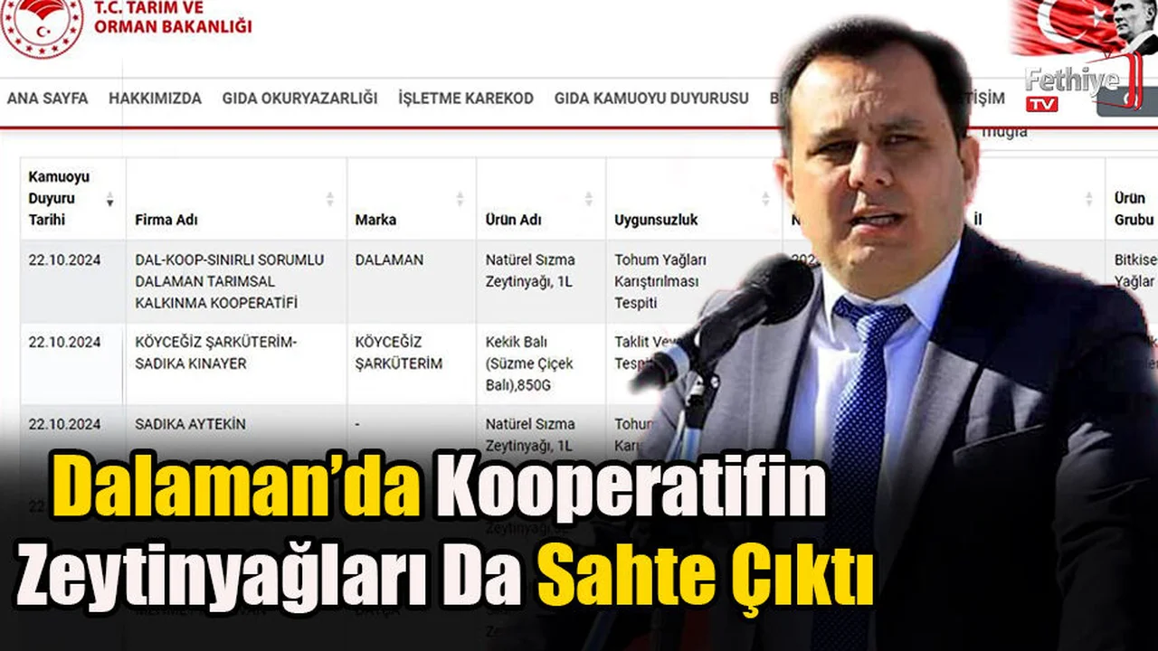 Dalaman’da Kooperatifin Zeytinyağları Da Sahte Çıktı