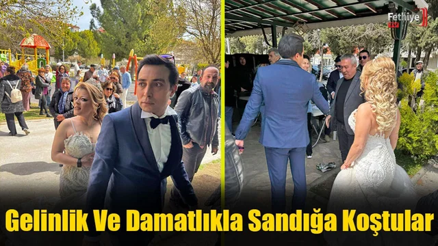 Menteşe’de Gelinlik Ve Damatlıkla Sandığa Koştular