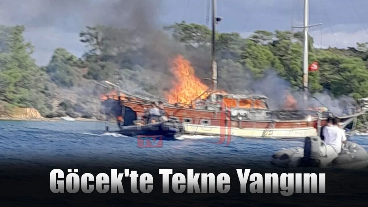 Göcek'te Tekne Yangını
