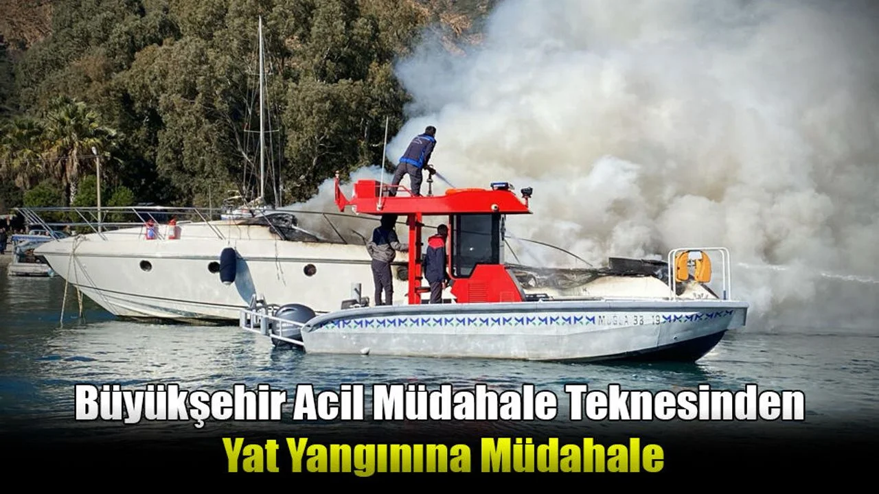 Büyükşehir Acil Müdahale Teknesinden Yat Yangınına Müdahale