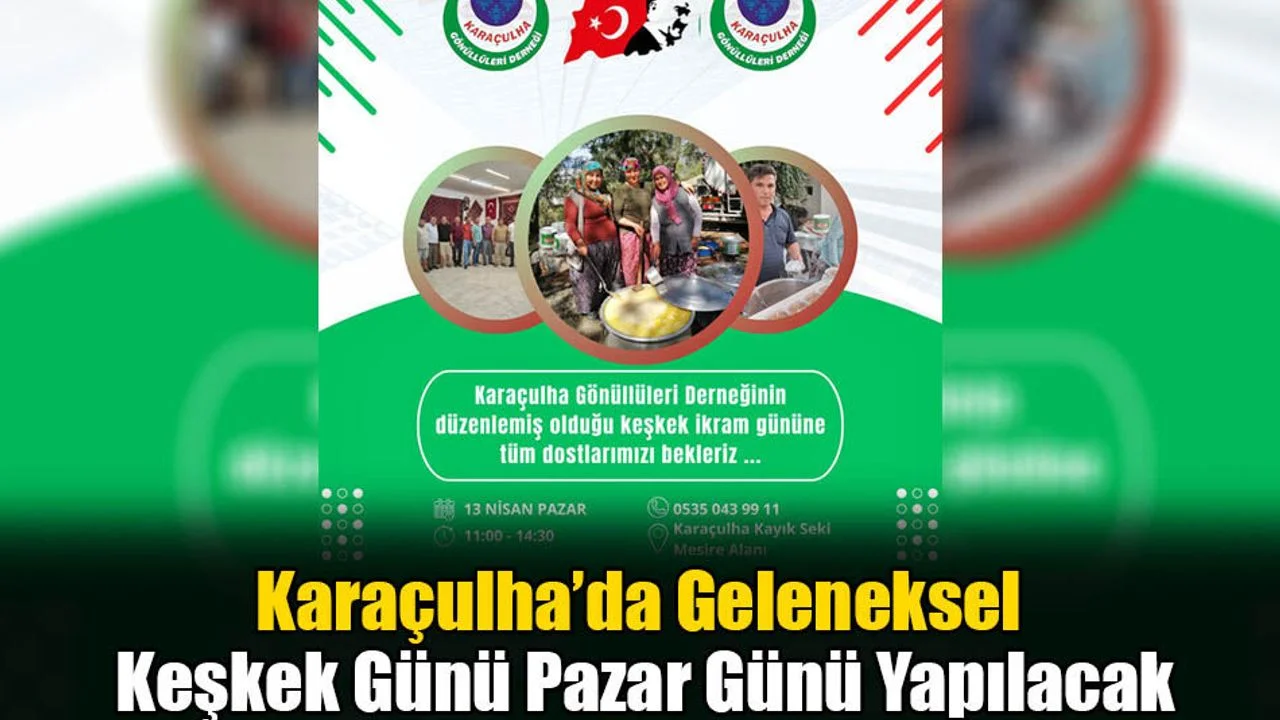 Karaçulha’da Geleneksel Keşkek Günü Pazar Günü Yapılacak