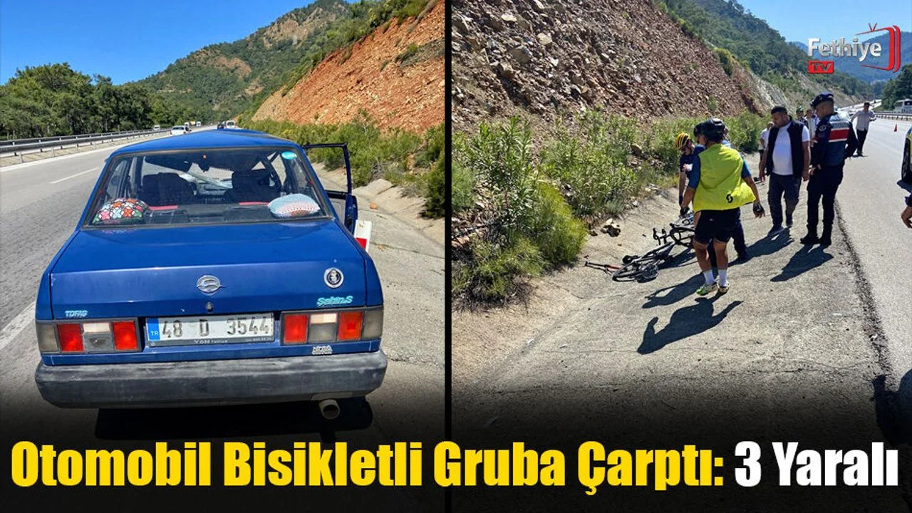 Otomobil Bisikletli Gruba Çarptı: 3 Yaralı