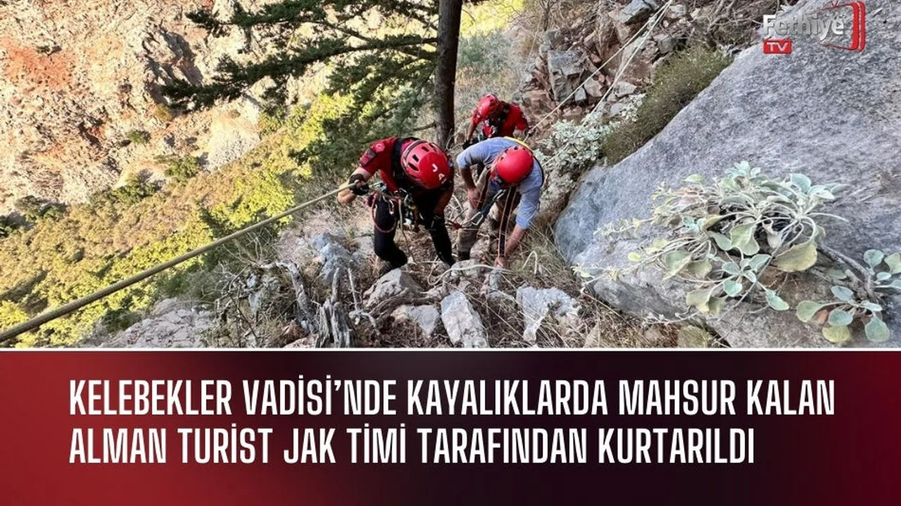 Kayalıklarda Mahsur Kalan Alman Turist JAK Timi Tarafından Kurtarıldı