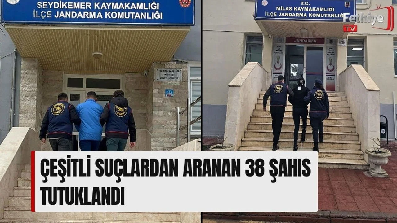 Çeşitli Suçlardan Aranan 38 Şahıs Tutuklandı