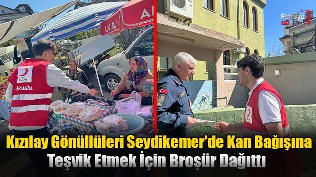 Kızılay Gönüllüleri Seydikemer'de Kan Bağışına Teşvik Etmek İçin Broşür Dağıttı