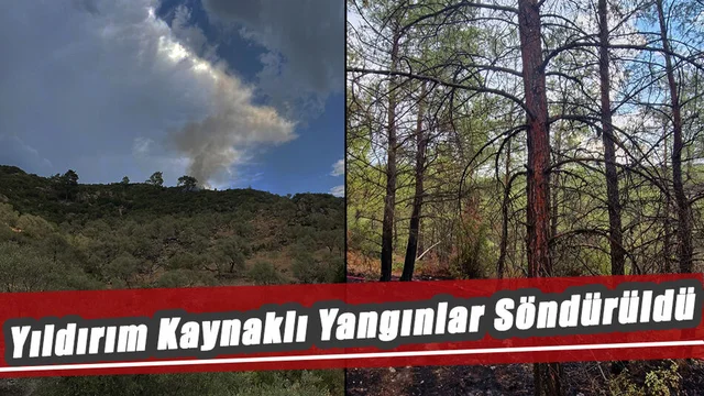 Yıldırım Kaynaklı Yangınlar Söndürüldü