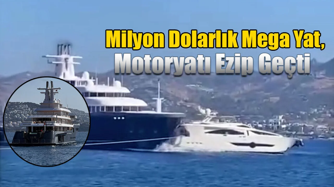 Milyon Dolarlık Mega Yat, Motoryatı Ezip Geçti