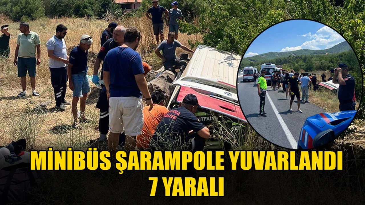 Minibüs Şarampole Yuvarlandı: 7 Yaralı