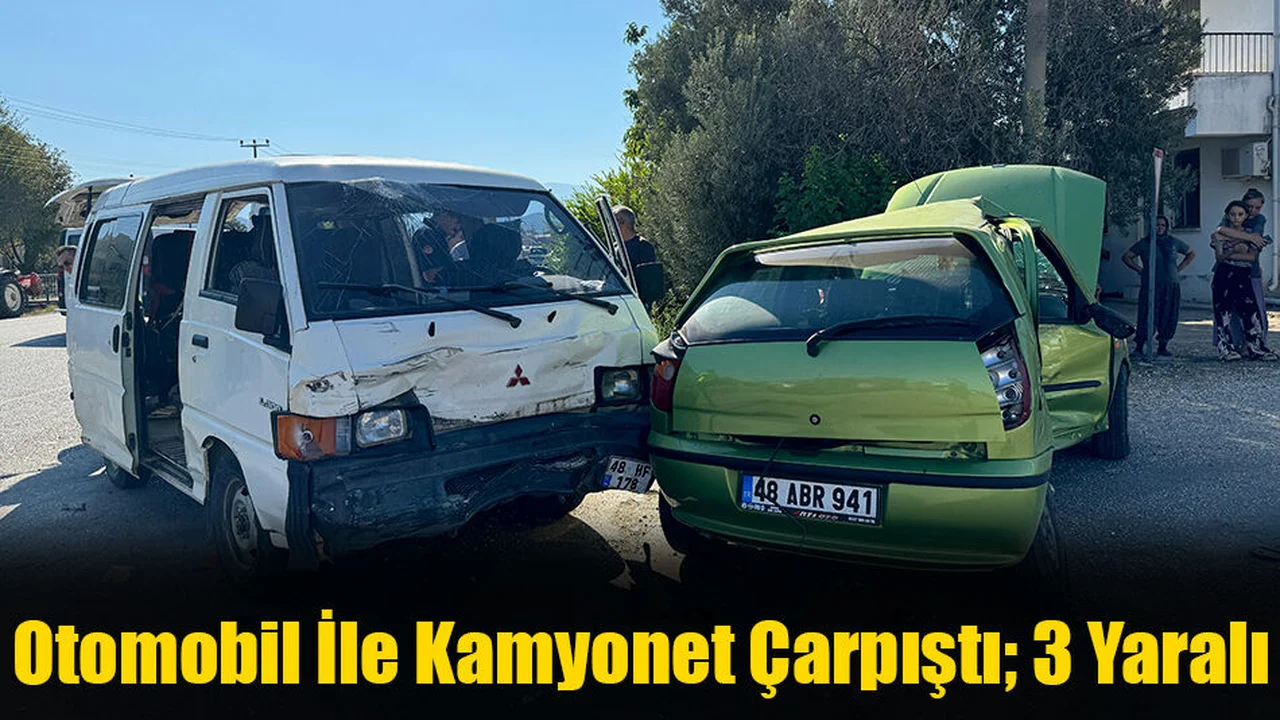 Otomobil İle Kamyonet Çarpıştı; 3 Yaralı
