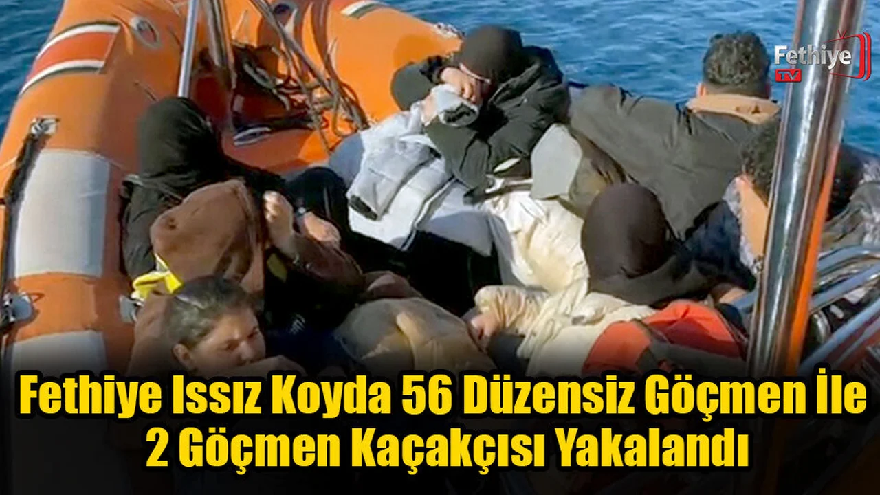 Fethiye'de 56 Düzensiz Göçmen Ve 2 Göçmen Kaçakçısı Yakalandı