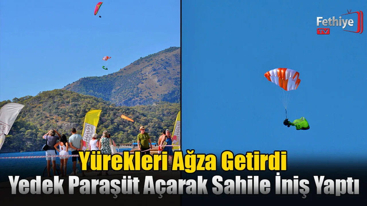 Yedek Paraşüt Açarak Sahile İniş Yaptı