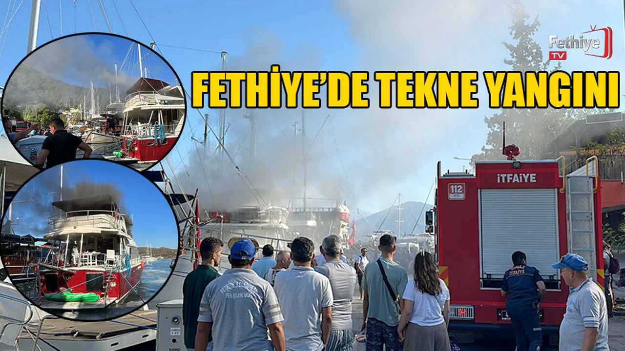 Fethiye'de Tekne Yangını