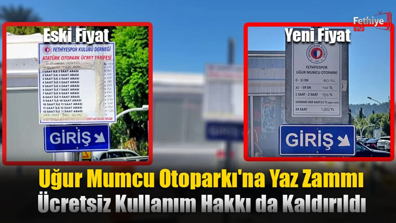 Uğur Mumcu Otoparkı'na Yaz Zammı
