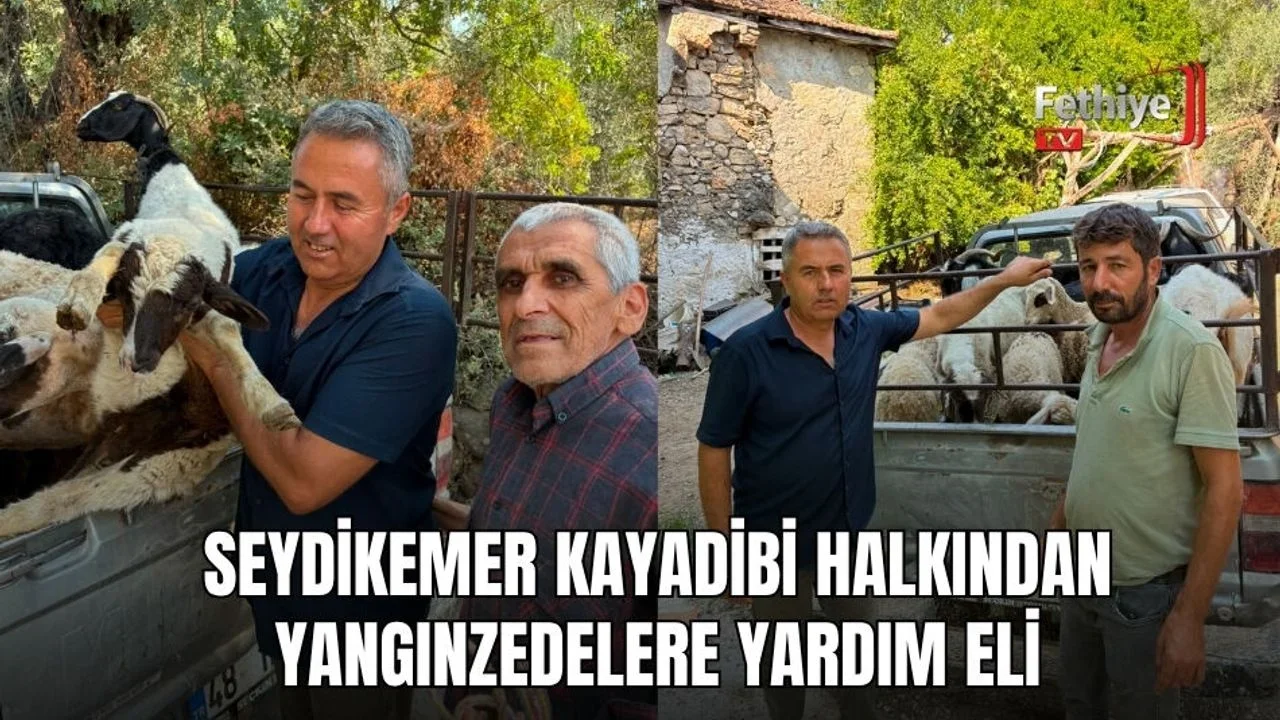 Kayadibi Mahallesi sakinleri, orman yangınından etkilenen komşu mahallelerin sakinlerine yardım kolileri götürüyor.