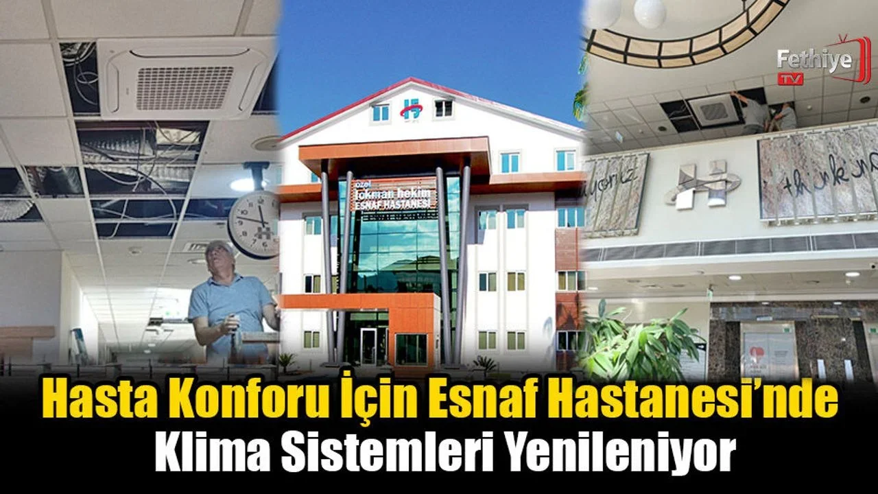 Esnaf Hastanesi hasta odaları ve polikliniklerde son teknoloji klima sistemlerini devreye aldı.