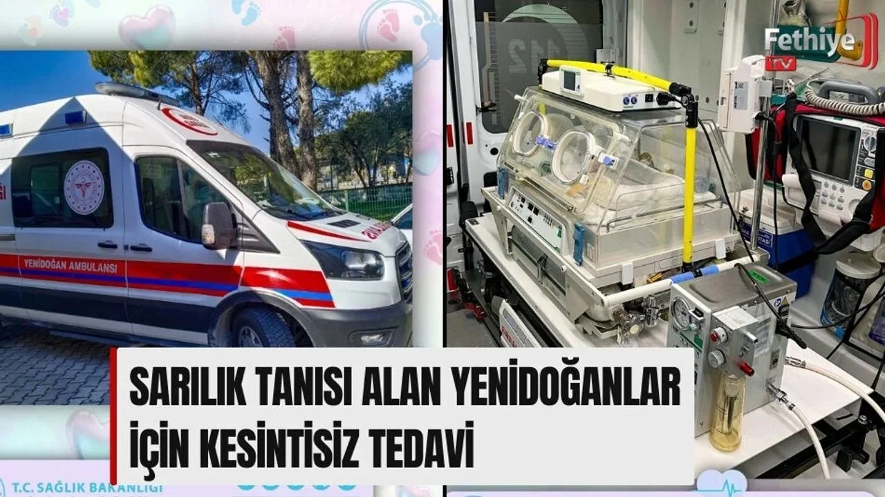 Yenidoğan bebeklerin sarılık tedavisi için Muğla Eğitim ve Araştırma Hastanesi'ne nakledildiği ambulansa fototerapi cihazı montajı yapıldı.
