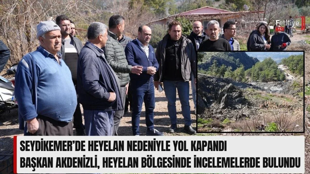Seydikemer’de Heyelan Nedeniyle Yol Kapandı