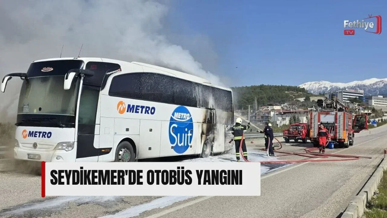 Seydikemer'de Otobüs Yangını