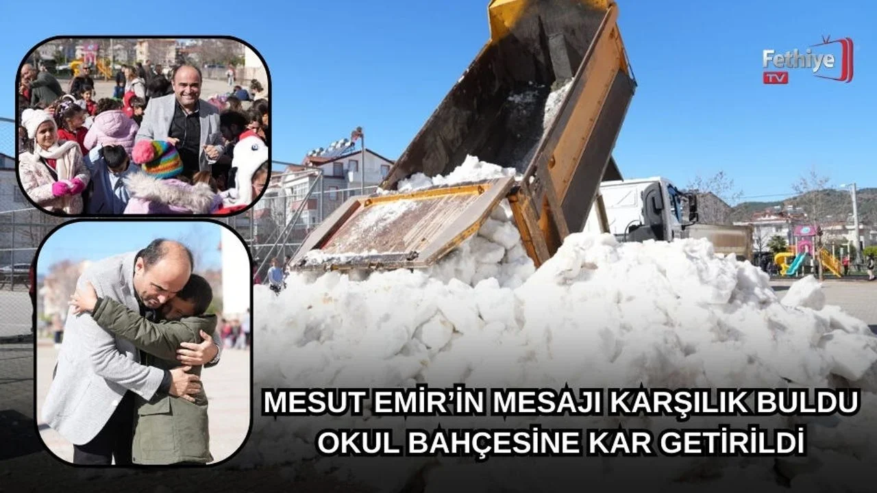 Mesut Emir’in Mesajı Karşılık Buldu: Okul Bahçesine Kar Getirildi