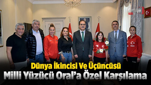 Dünya 2. Ve 3. Milli Yüzücü Oral’a Özel Karşılama