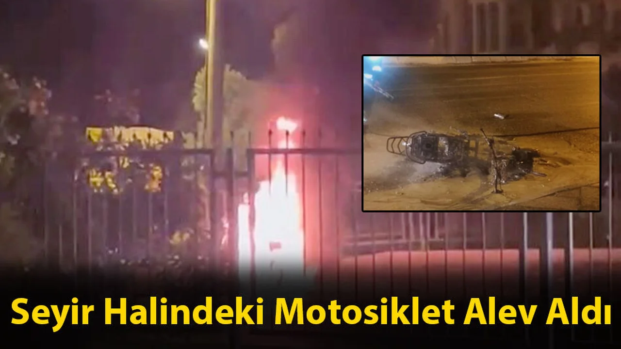Milas'ta Seyir Halindeki Motosiklet Alev Aldı