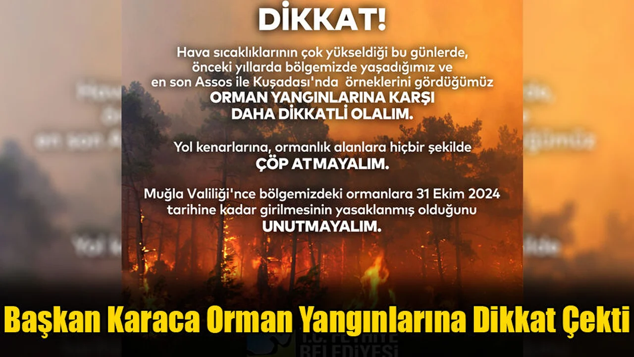 Başkan Karaca, Orman Yangınlarına Dikkat Çekti