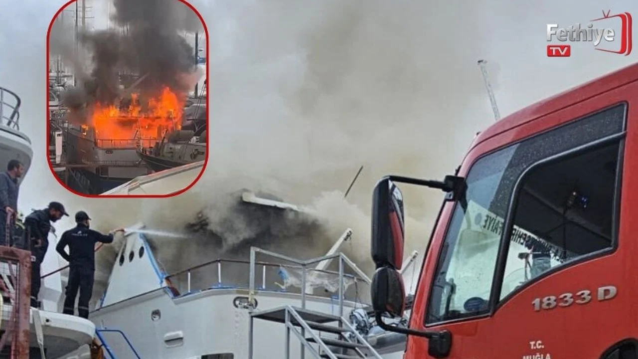 Bodrum'da Sadri Şener'in Motoryatında Yangın Çıktı
