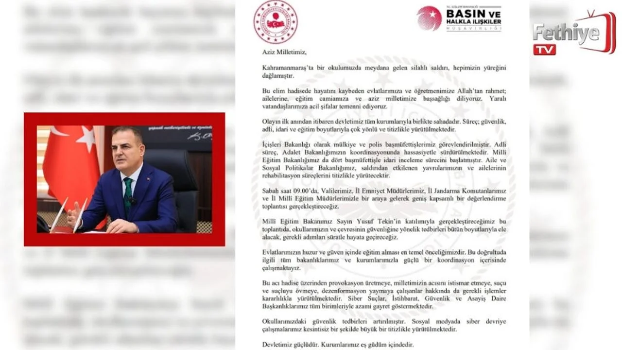 Muğla Valiliği'nden Okul Saldırısına İlişkin Açıklama