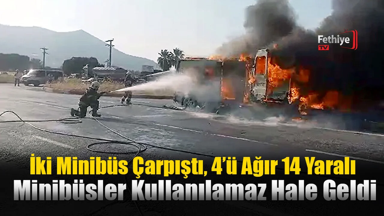 İki Minibüs Çarpıştı, 4’ü Ağır 14 Yaralı