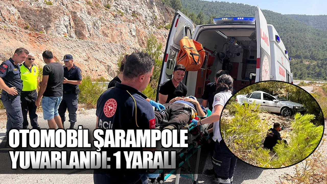 Otomobil Şarampole Yuvarlandı: 1 Yaralı