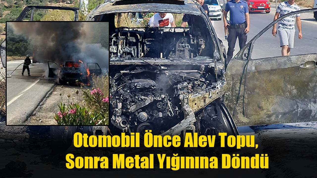 Otomobildeki Yangın, Yol Kenarına Sıçradı