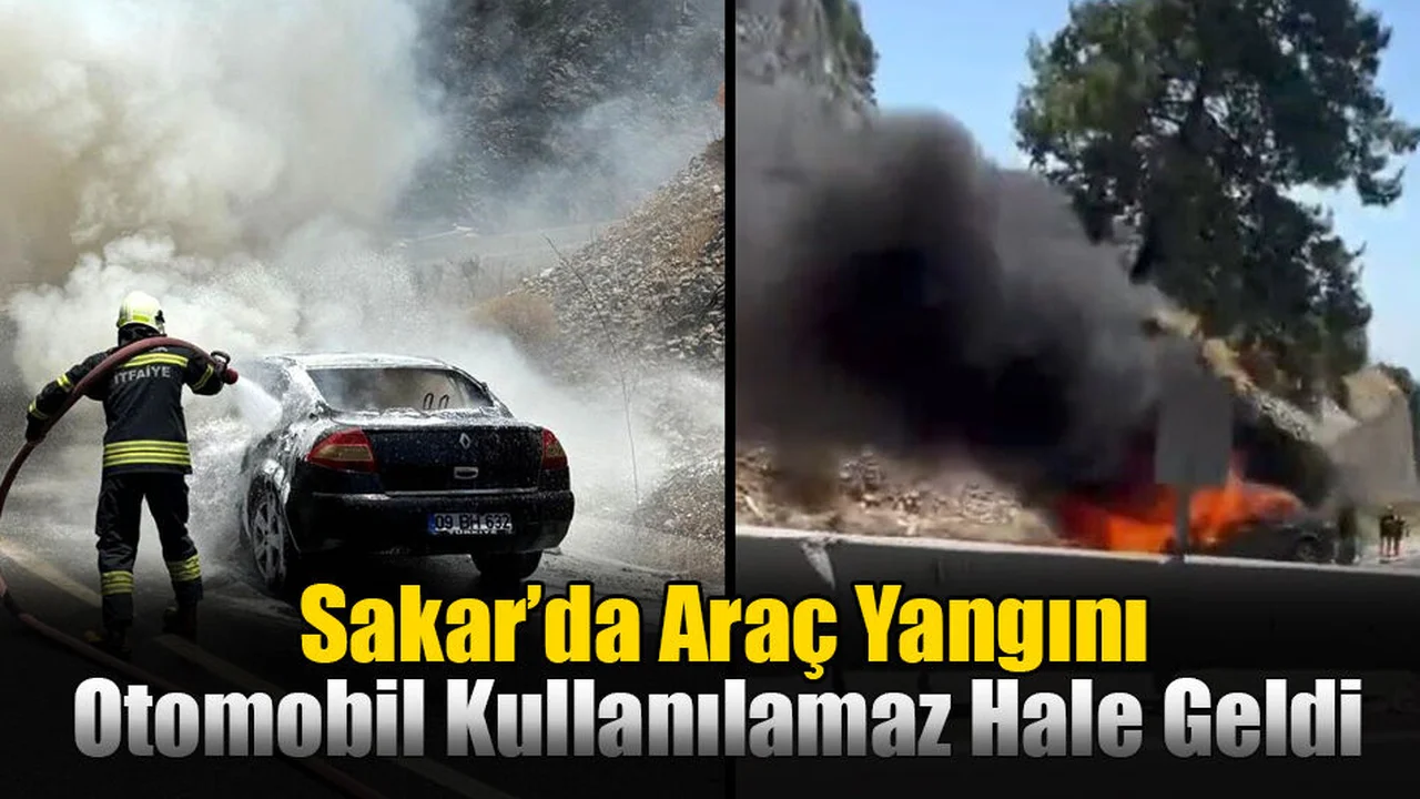Sakar'da Araç Yangını