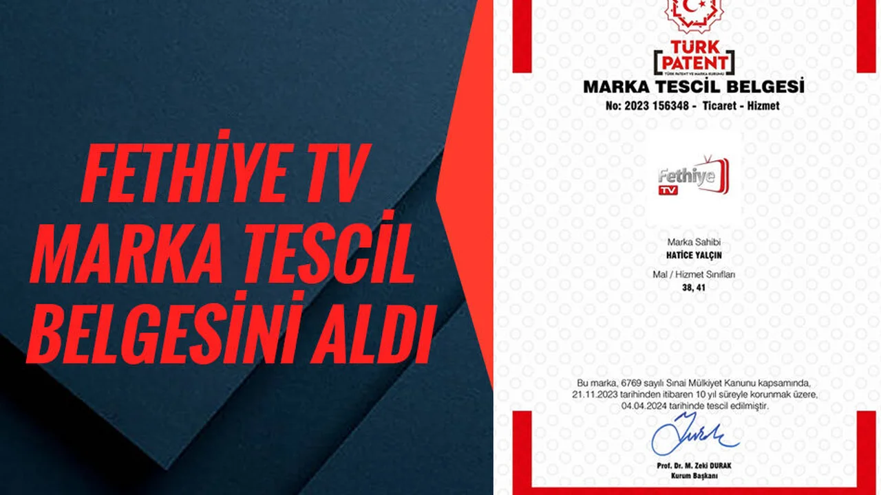 Fethiye TV Marka Tescil Belgesini Aldı