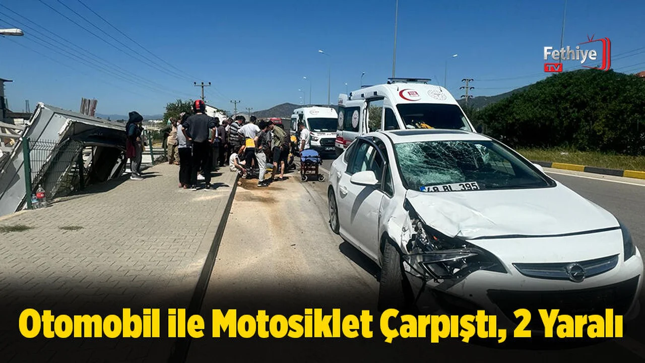 Otomobil ile Motosiklet Çarpıştı, 2 Yaralı