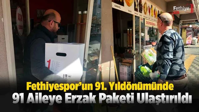 Fethiyespor’un 91. Yıldönümünde 91 Aileye Erzak Paketi