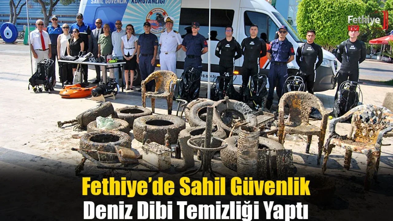 Fethiye’de Sahil Güvenlik Deniz Dibi Temizliği Yaptı