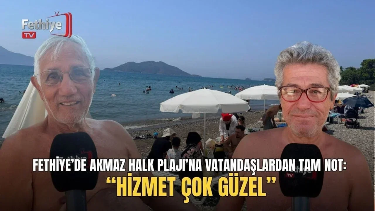 Vatandaşlar ücretsiz Akmaz Halk Plajı'nda şezlonglarda dinlenirken, belediyenin hizmetinden duydukları memnuniyeti dile getiriyor.