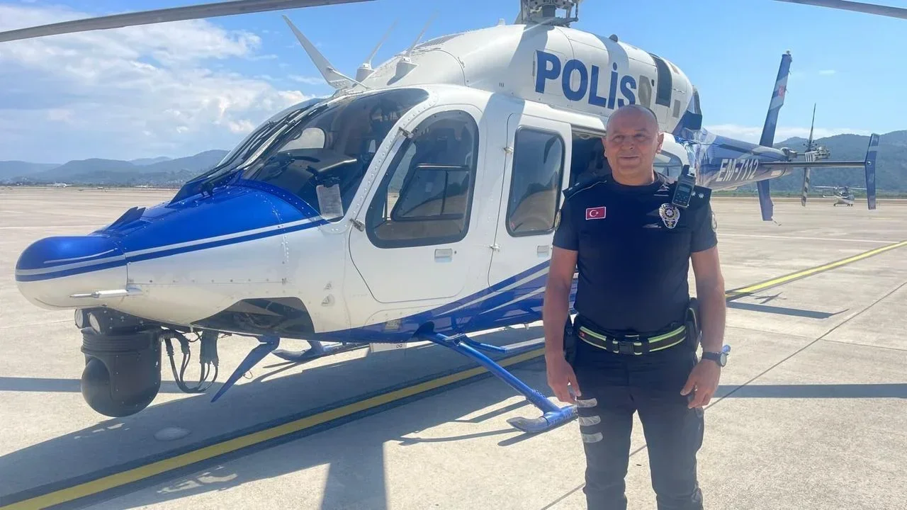 Fethiye’de Bayram Öncesi Helikopterli Trafik Denetimi