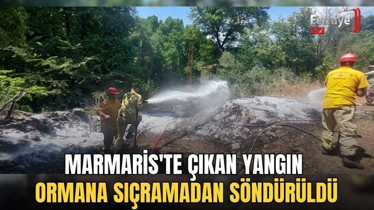 Marmaris'te Çıkan Yangın Ormana Sıçramadan Söndürüldü
