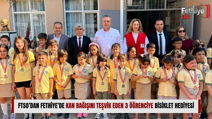 FTSO’dan Fethiye’de Kan Bağışını Teşvik Eden 3 Öğrenciye Bisiklet Hediyesi