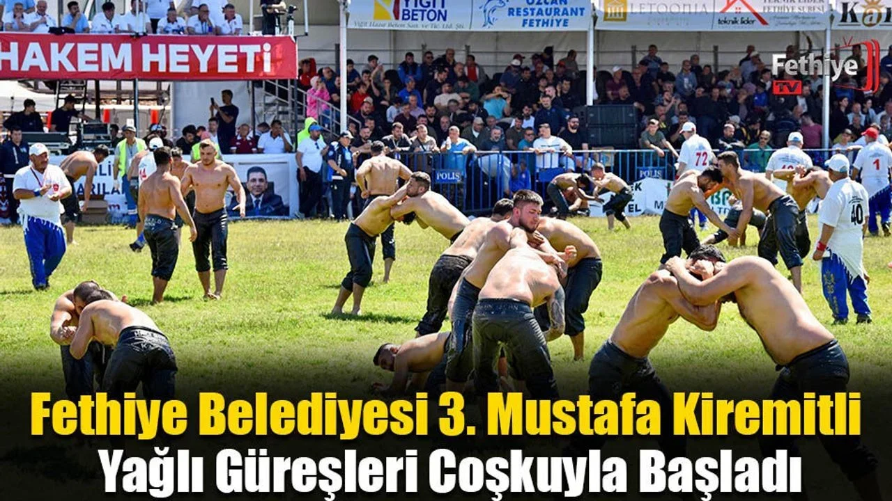 Fethiye Belediyesi 3. Mustafa Kiremitli Yağlı Güreşleri Coşkuyla Başladı