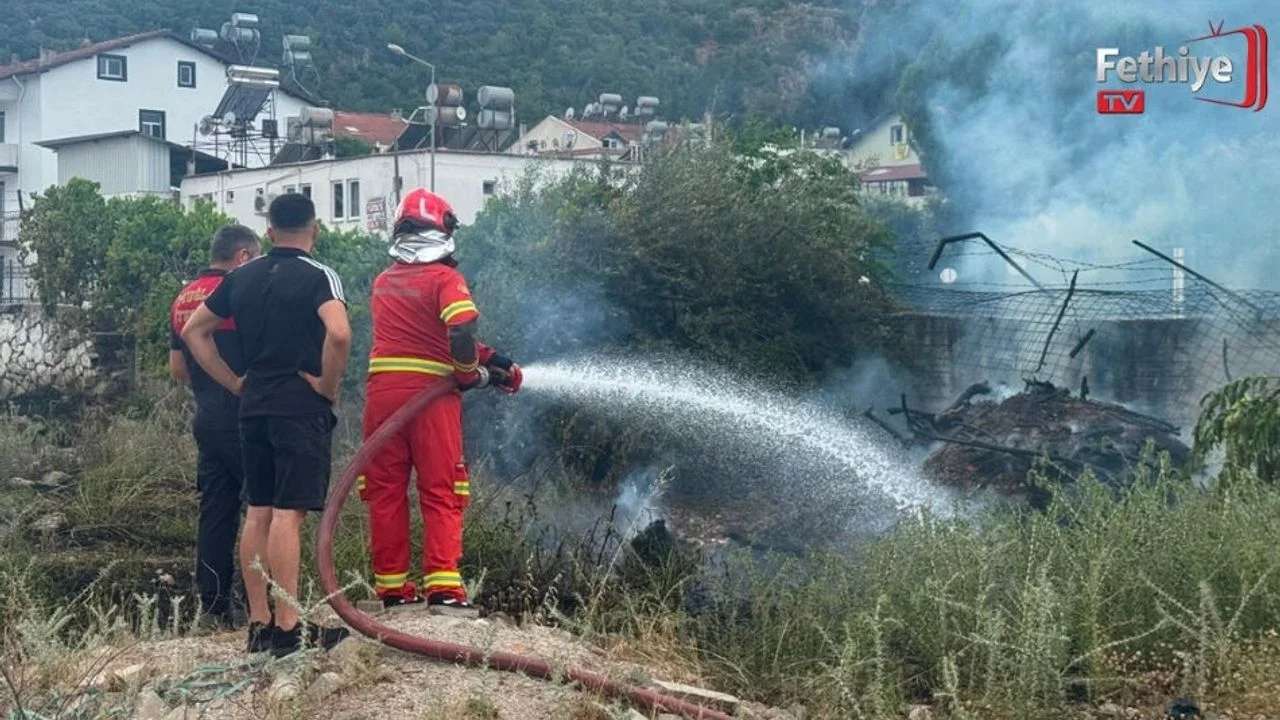 Fethiye Eski Cezaevi Arazisinde Yangın Paniği