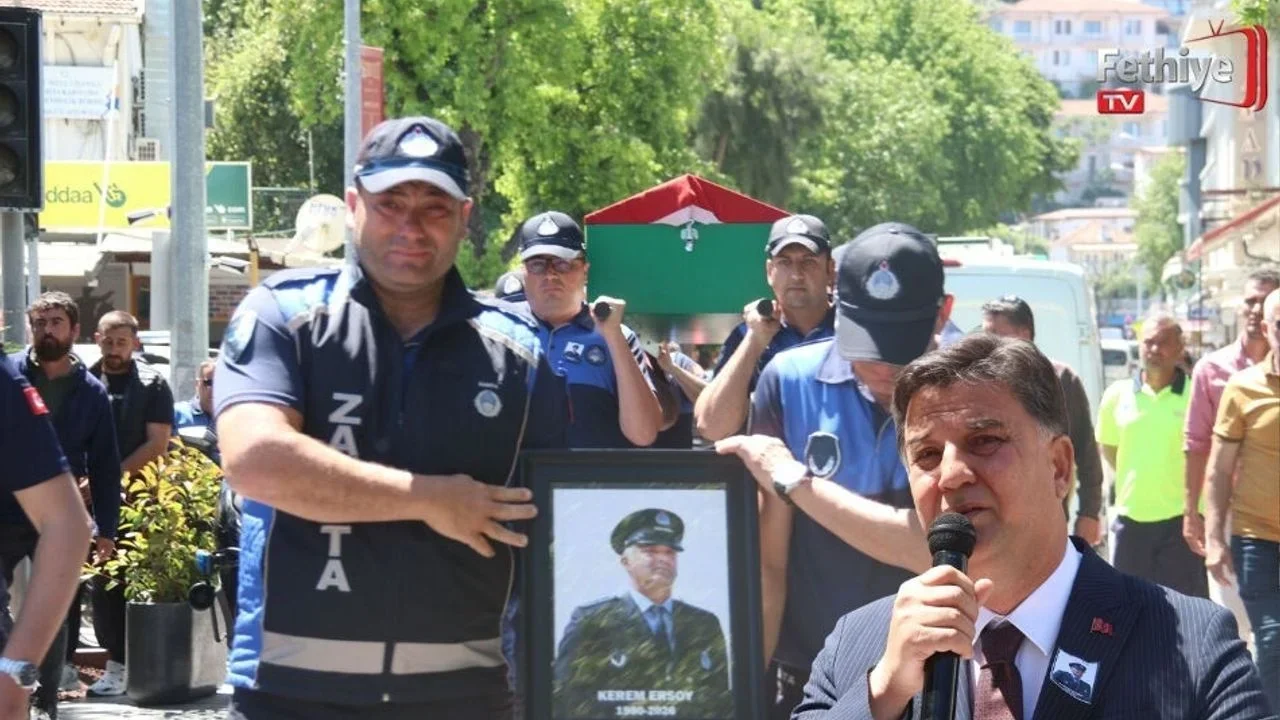 Fethiye’de Zabıta Personeli Kerem Ersoy’a Duygusal Veda