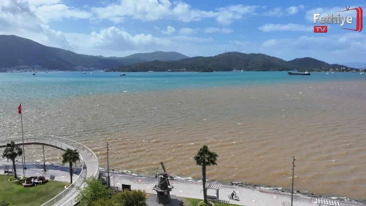 Fethiye Körfezi’nde Denizin Rengi Kahverengiye Döndü