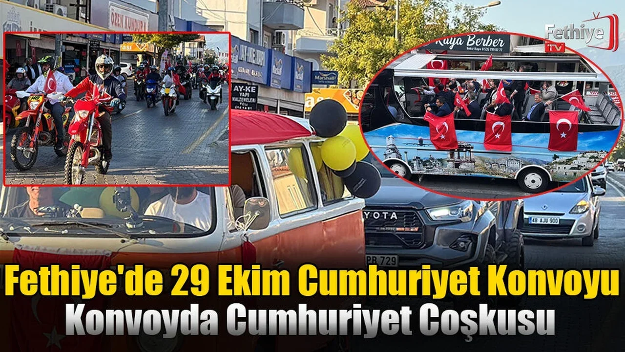 Fethiye'de 29 Ekim Cumhuriyet Konvoyu