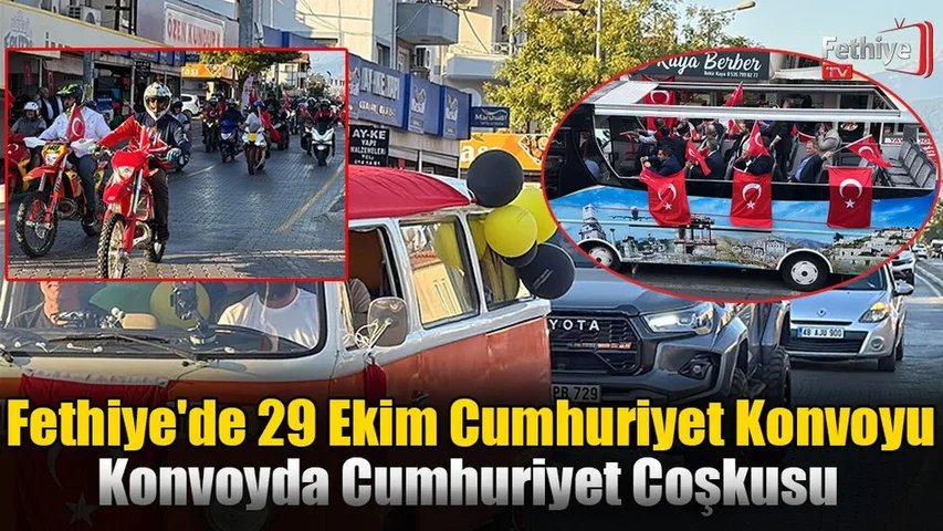 Fethiye'de 29 Ekim Cumhuriyet Konvoyu