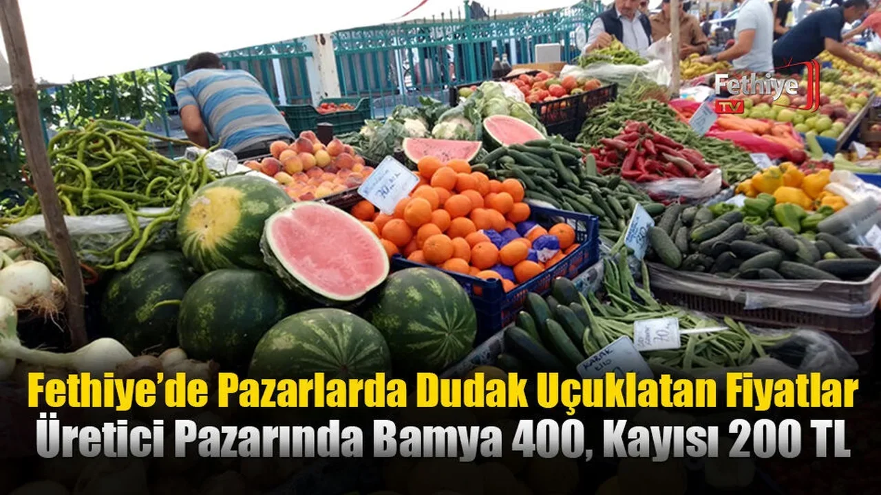 Fethiye’de Üretici Pazarında Bamya 400, Kayısı 200 TL