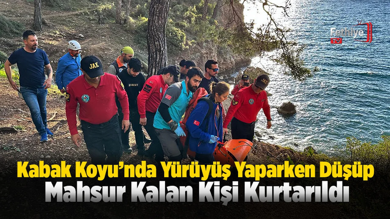 Kabak Koyu’nda Yürüyüş Yaparken Düşüp Mahsur Kalan Kişi Kurtarıldı