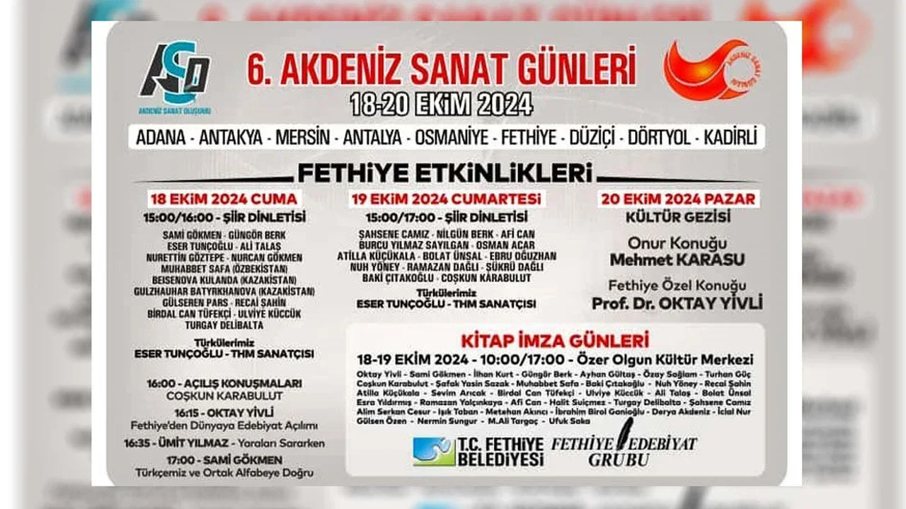 Fethiye’de 6. Akdeniz Sanat Günleri Başlıyor